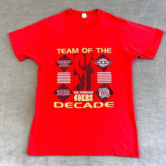 SAN FRANCISCO 49ERS T-Shirt Medium VTG‎ Team of the Decade Tee Rare NFL USA - Picture 1 of 9